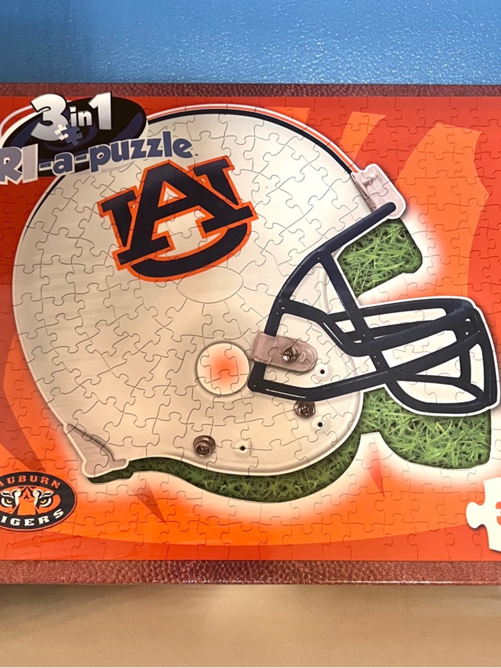 Auburn University 3-in-1 Helmet Puzzle - White & Orange College Edition